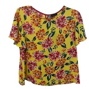 W5 Yellow Floral Top Size M